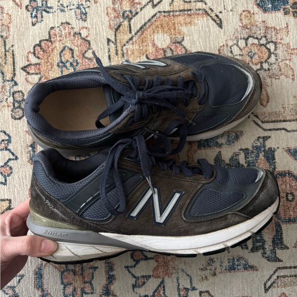 New Balance Shoes - New Balance 990v5 Womens 8.5 8 1/2 B Sneaker Blue USA Made Mesh Suede Dad Shoes